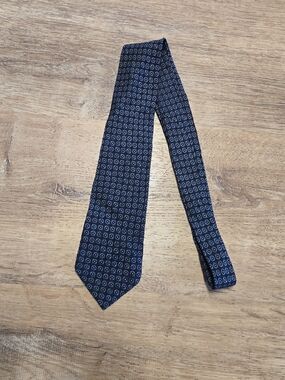 3/$25 Men's Fumagalli's Dark Blue Geometric Silk Tie Made In  Spain
